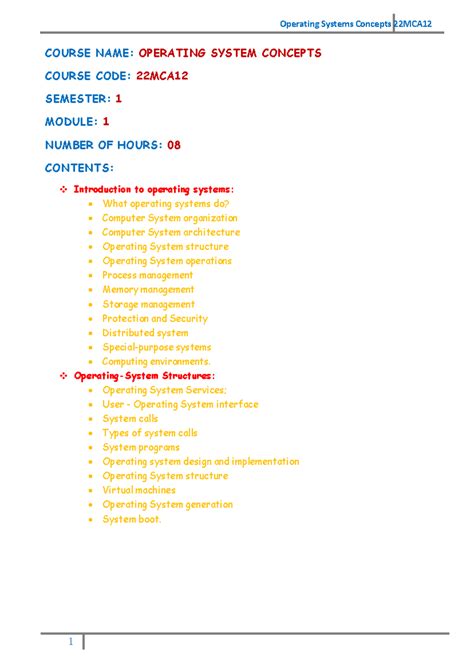 Module 1 - Thank You - COURSE NAME: OPERATING SYSTEM CONCEPTS COURSE ...