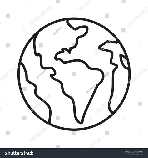 Earth Icon Simple Line 的图像结果