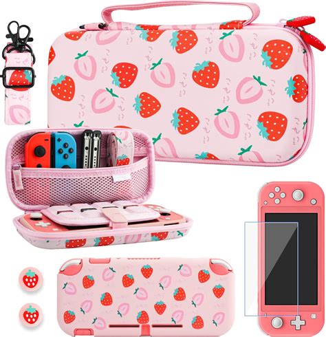 Amazon.com: RHOTALL Pink Strawberry Carrying Case Compatible with ...