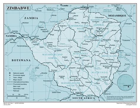 Political Map Of Zimbabwe Ezilon Maps