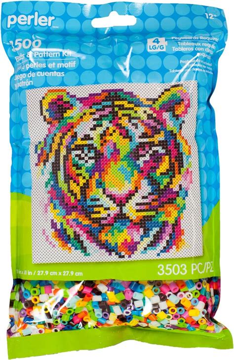 Buy Perler Rainbow Tiger Pattern and Fuse Bead Kit, x 11'', 3503pc ...