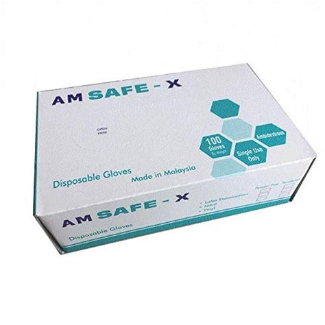 AM SAFE - X Disposable Latex Powdered, Non Tearable, Made in Malaysia ...