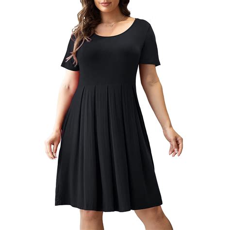 Othyroce Women's Plus Size Short Sleeve Shirt Dress with India | Ubuy