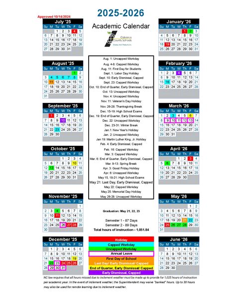Cabarrus County Schools Calendar 2025-2026 | Download PDF