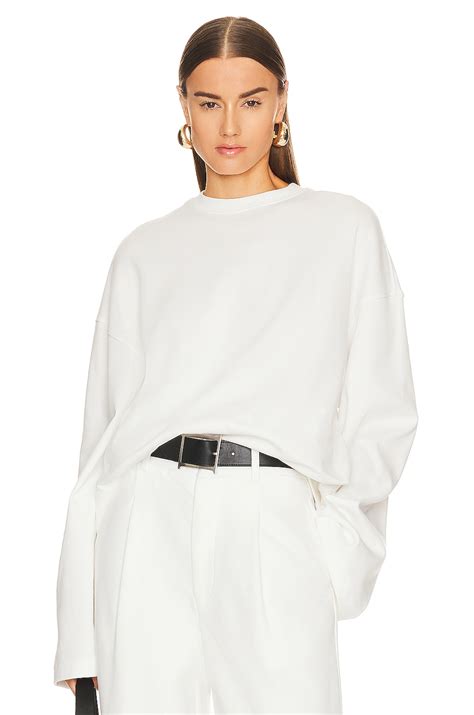 Helsa Organic Heavy Rib Long Sleeve Tee in White | REVOLVE