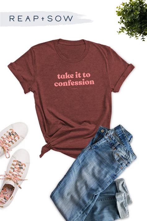 Take It to Confession Catholic Tshirt, Christian T Shirt, Catholic ...
