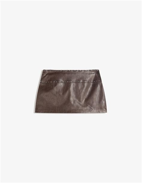 Leather effect mini skirt - Women | Bershka