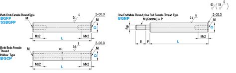 Shafts for Miniature Ball Bearing Guide Sets - Both Ends Machined ...