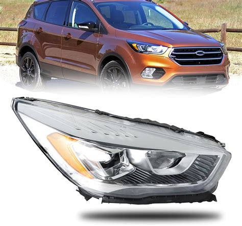 Amazon.com: labwork Headlight Assembly Replacement for Ford Escape 2017-2019 with DRL Chrome ...