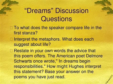 PPT - Analysis of Langston Hughes “ Dreams ” and “ Harlem – A DREAM ...