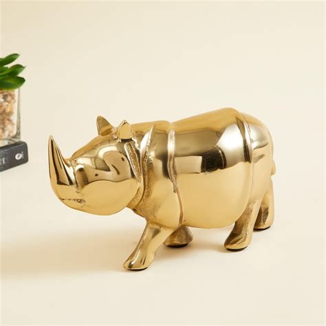 Buy Splendid Aluminium Rhino Figurine from Home Centre at just INR 899.0