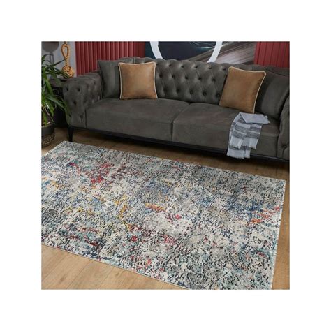 Buy OBSESSIONS Machine Made Anti-Bacterial Abstract Carpet, Light Blue ...