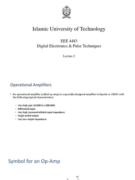 Rezultat imagine pentru Operational Amplifier Lecture Notes