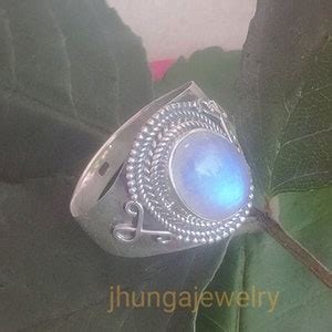 Buy Natural Moonstone Ring, Sterling Silver, Designer Ring, June ...