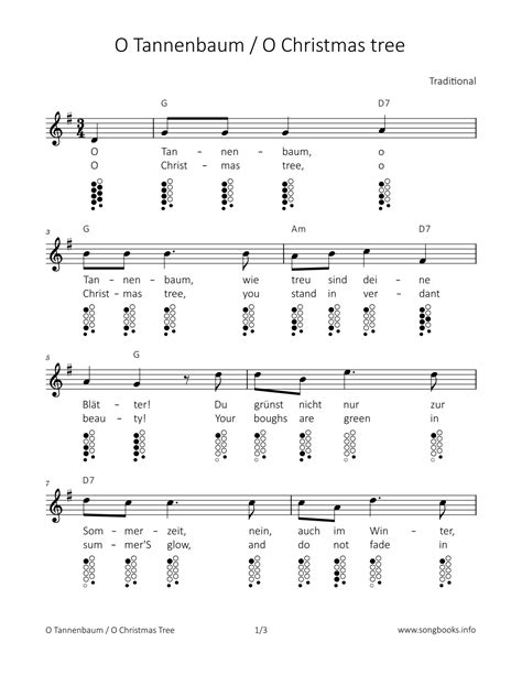 O Tannenbaum / O Christmas tree (arr. songbooks.info) by Traditional ...