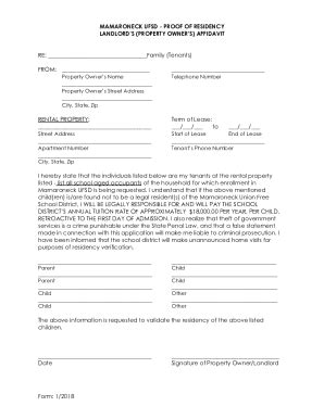 NY Mamaroneck UFSD Proof Of Residency Landlords (Property Owners ...