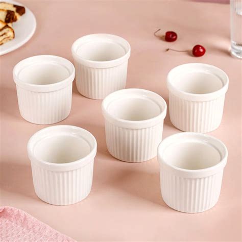 White Baking Ceramic Ramekin Set Of 6 Online - Premium Baking Dish ...