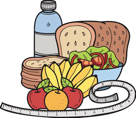 Hand Drawn Healthy Food Set illustration in doodle style 18980551 ...