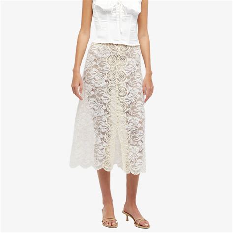 Paco Rabanne Lace Midi Skirt Ivory | END. (US)