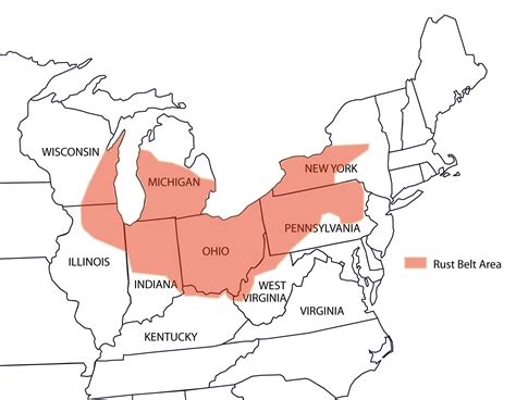 Map of Rust Belt 的图像结果