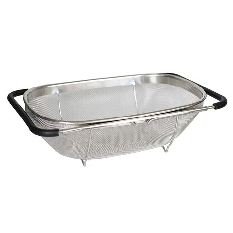 i Kito Over the Sink Colander with Expandable Rubber Grip Handles ...