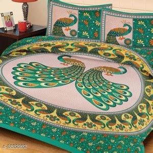 KMP Badsheets 144 TC Cotton Double Jaipuri Prints Flat Bedsheet - Buy ...