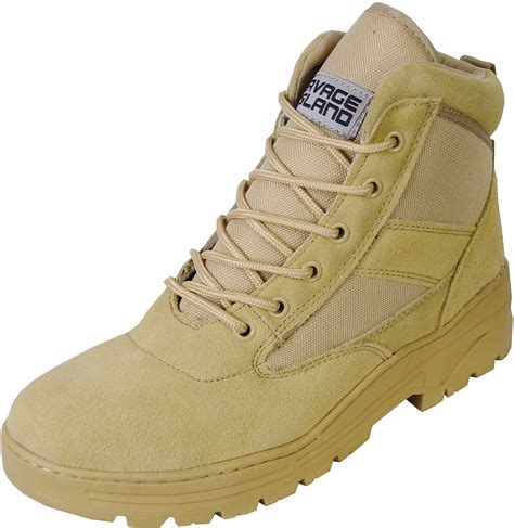 Buy Savage Island Mid Height Army Combat Patrol Boots Desert Tan Online ...