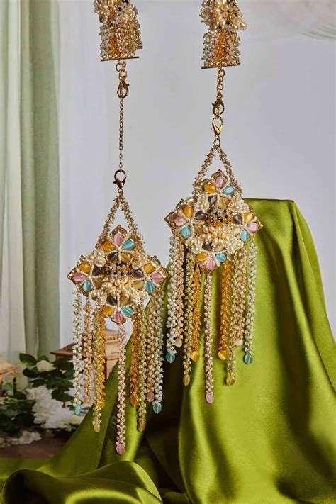 Shop Gold Multi-coloured Stone Studded Kalira by HOUSE OF D'ORO at ...