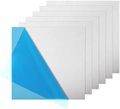 6 Pack 5052 H32 Aluminum Metal Sheet, 12x12x1/64(0.5mm) Inch Flat Plain ...
