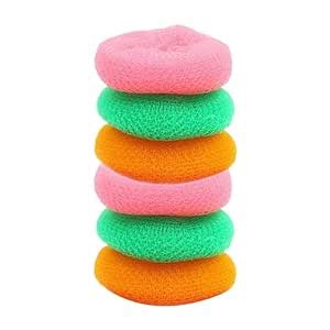 Enklu Plastic Scrubber Round Nylon Scrubbers (Pack of 6) : Amazon.in ...