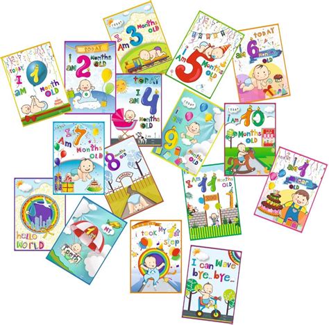 Vantagekart Newborn Baby Monthly Age Milestone Cards - Baby Shower Gift ...