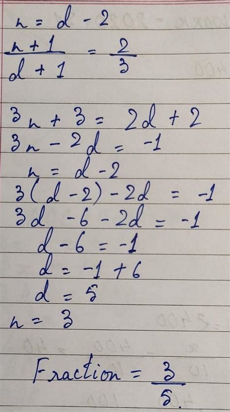 The numerator of a fraction is 2 less than its denominator if 1 is ...