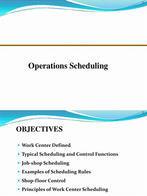 Image result for Operations Management Scheduling