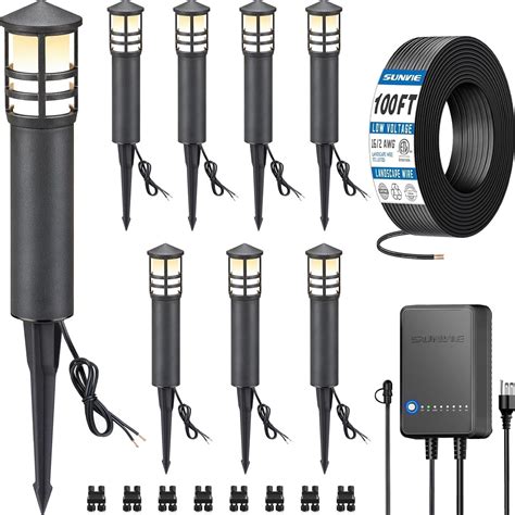 SUNVIE All-in-One LED Low Voltage Landscape Lighting Kit, 8-Pack ...