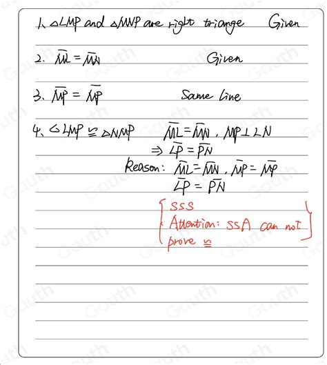 Solved: Given: LMP and MNP are right triangles, overline ML≌ overline ...