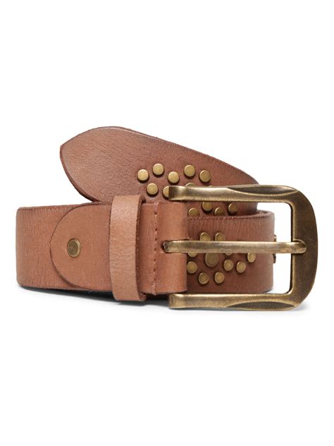 Mens Brown Studded Leather Belt By Art N Vintage