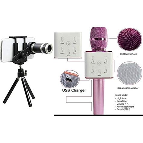 HOC Telescope Mobile Phones Lens & Q7 Microphone Compatible with ...