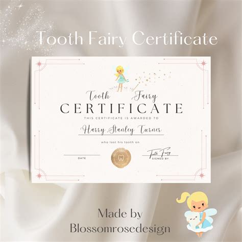 Buy Tooth Fairy Certificate Online in India - Etsy