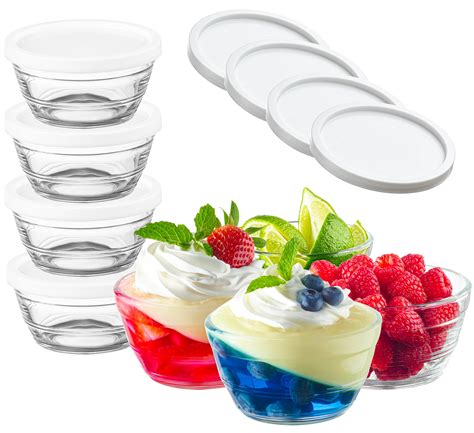 Amazon.com: 16pc Set of Small Glass Bowls with Airtight Lids - 8oz ...
