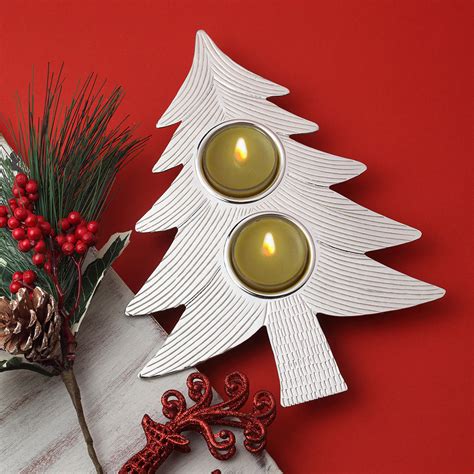 Christmas Tree Tea Light Holder – Code Silver