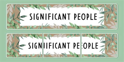 * NEW * Muted Botanical Themed Significant Individuals Display Banner