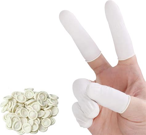 100 PCS Latex Finger Cots Set - Latex Rubber Finger Injury Protector ...