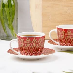 DANDY LINES Pack of 12 Bone China Royal with red and pure GOLD, 53017 ...