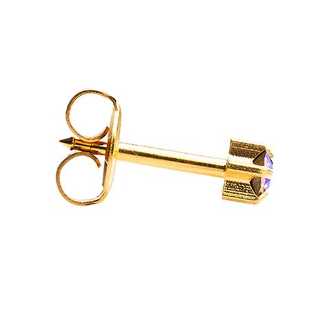 3MM Diamond 24K Pure Gold Plated Piercing Ear Stud – E-Beautify Asia
