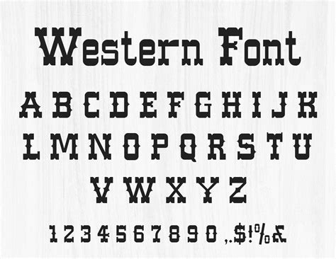 Western Font SVG TTF Western Letters & Numbers Cricut - Etsy Ireland