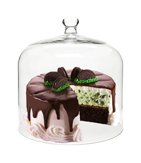 Decent Glass Cake Cover Dome Multi Function Portable Round Glass Cake ...