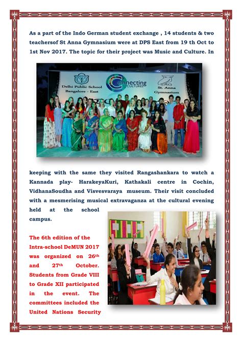 Newsletter From The Principal’s Desk – October’2017 - DPS BANGALORE