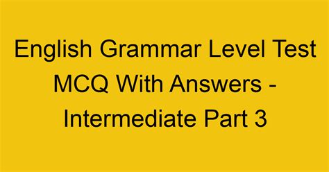 Image result for English Grammar Level Test