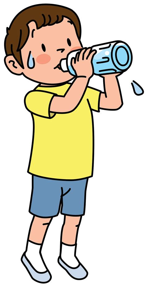Kids Drinking Water Clip Art