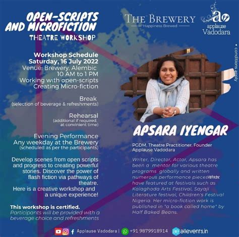Open-Scripts & Micro-fiction at THE BREWERY with Apsara, The Brewery ...